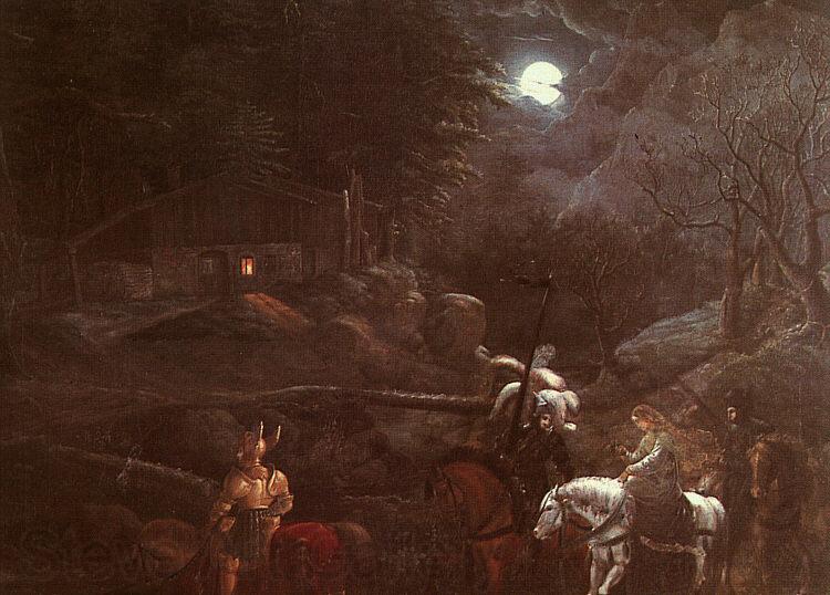 Franz Pforr Knights Before a Charcoal Burner's Hut Norge oil painting art